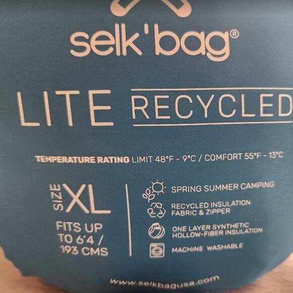 New Adult XL Selk'Bag Lite recycled wearable sleeping bag in Teal Sunlight - Picture 4 of 7